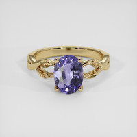 1.62 Ct. Purple Sapphire Ring, 18K Yellow Gold 1