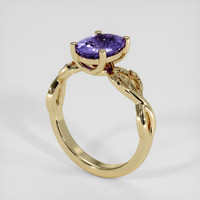 1.62 Ct. Purple Sapphire Ring, 18K Yellow Gold 2