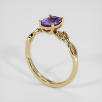 1.00 Ct. Purple Sapphire Ring, 18K Yellow Gold 2
