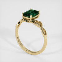 2.01 Ct. Bluish Green Sapphire Ring, 18K Yellow Gold 2