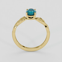 0.96 Ct. Greenish Blue Sapphire Ring, 18K Yellow Gold 3