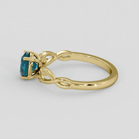 0.96 Ct. Greenish Blue Sapphire Ring, 18K Yellow Gold 4