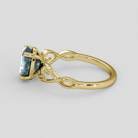1.85 Ct. Greenish Blue Sapphire Ring, 18K Yellow Gold 4