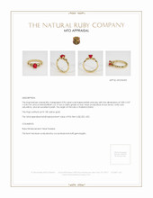 Ruby Ring 0.96 Ct. 18K Yellow Gold Appraisal