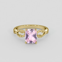 2.10 Ct. Pink Sapphire Ring, 18K Yellow Gold 1
