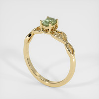 0.42 Ct. Sapphire Ring, 18K Yellow Gold 2
