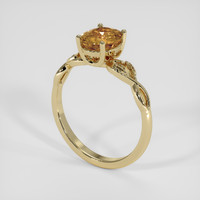 1.64 Ct. Yellowish Brown Sapphire Ring, 18K Yellow Gold 2