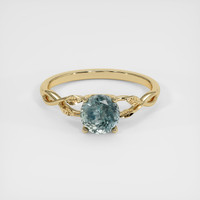 1.53 Ct. Bluish Green Sapphire Ring, 18K Yellow Gold 1