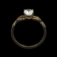 0.92 Ct. White Sapphire Ring, 18K Yellow Gold 3