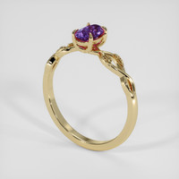 0.50 Ct. Purple Sapphire Ring, 18K Yellow Gold 2