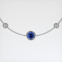 1.14 Ct.Tw. Blue Sapphire Bracelet, 14K White Gold 1