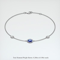 1.14 Ct.Tw. Blue Sapphire Bracelet, 14K White Gold 2