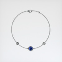 1.14 Ct.Tw. Blue Sapphire Bracelet, 14K White Gold 3