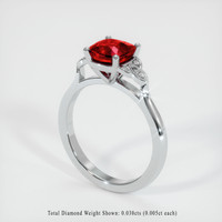 1.20 Ct. Ruby Ring, Platinum 950 2