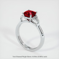 1.01 Ct. Ruby Ring, Platinum 950 2