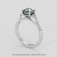 2.05 Ct. Greenish Blue Sapphire Ring, Platinum 950 2