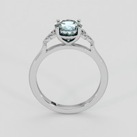 2.05 Ct. Greenish Blue Sapphire Ring, Platinum 950 3