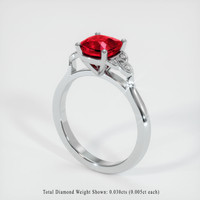 1.11 Ct. Ruby Ring, Platinum 950 2