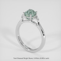1.93 Ct. Bluish Green Sapphire Ring, Platinum 950 2