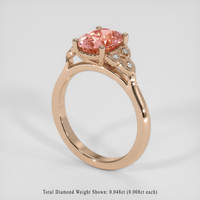 2.42 Ct. Padparadscha Sapphire Ring, 14K Rose Gold 2