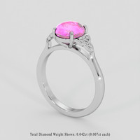 2.25 Ct. Pink Sapphire Ring, 10K White Gold 2