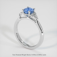 0.80 Ct. Sapphire Ring, 14K White Gold 2