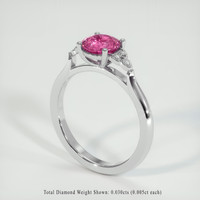 1.23 Ct. Pink Sapphire Ring, 14K White Gold 2