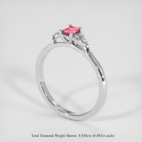 0.34 Ct. Sapphire Ring, 14K White Gold 2