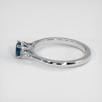 0.58 Ct. Greenish Blue Sapphire Ring, 14K White Gold 4