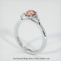 0.84 Ct. Sapphire Ring, 18K White Gold 2