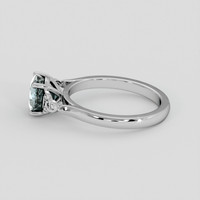 2.05 Ct. Greenish Blue Sapphire Ring, 18K White Gold 4