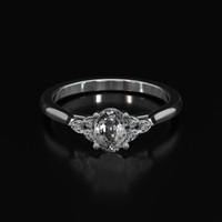 0.70 Ct. Sapphire Ring, 18K White Gold 1