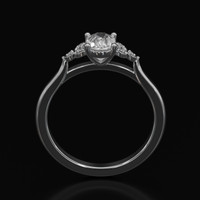 0.70 Ct. Sapphire Ring, 18K White Gold 3