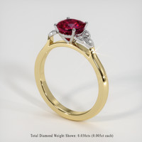 1.56 Ct. Ruby Ring, 14K White & Yellow 2