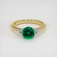 1.20 Ct. Emerald Ring, 18K White & Yellow 1