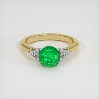 1.49 Ct. Emerald Ring, 18K White & Yellow 1