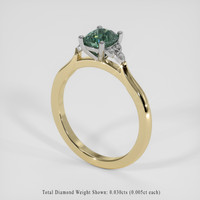 0.97 Ct. Bluish Green Sapphire Ring, 18K White & Yellow 2