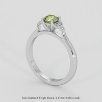 0.59 Ct. Yellowish Green Sapphire Ring, 10K Yellow Gold 2
