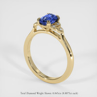 1.24 Ct. Blue Sapphire Ring, 14K Yellow Gold 2