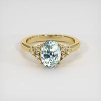 2.01 Ct. Bluish Green Sapphire Ring, 14K Yellow Gold 1