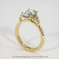2.01 Ct. Bluish Green Sapphire Ring, 14K Yellow Gold 2