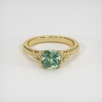 1.21 Ct. Green Sapphire Ring, 14K Yellow Gold 1