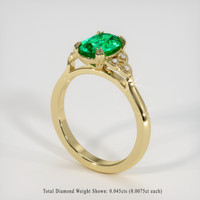 1.15 Ct. Emerald Ring, 18K Yellow Gold 2