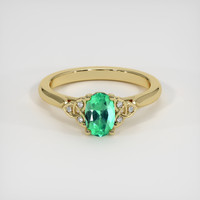 0.62 Ct. Emerald Ring, 18K Yellow Gold 1