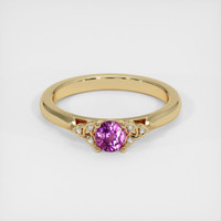 0.47 Ct. Pink Sapphire Ring, 18K Yellow Gold 1