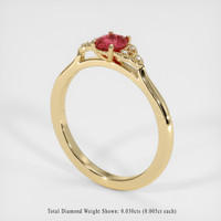 0.62 Ct. Padparadscha Sapphire Ring, 18K Yellow Gold 2