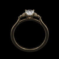 0.70 Ct. White Sapphire Ring, 18K Yellow Gold 3