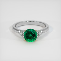 1.20 Ct. Emerald Ring, 18K Yellow & White 1