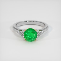 1.49 Ct. Emerald Ring, 18K Yellow & White 1