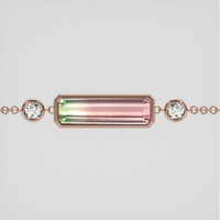 <span>1.54</span>&nbsp;<span class="tooltip-light">Ct.Tw.<span class="tooltiptext">Total Carat Weight</span></span> Watermelon Tourmaline Bracelet, 14K Rose Gold 1
